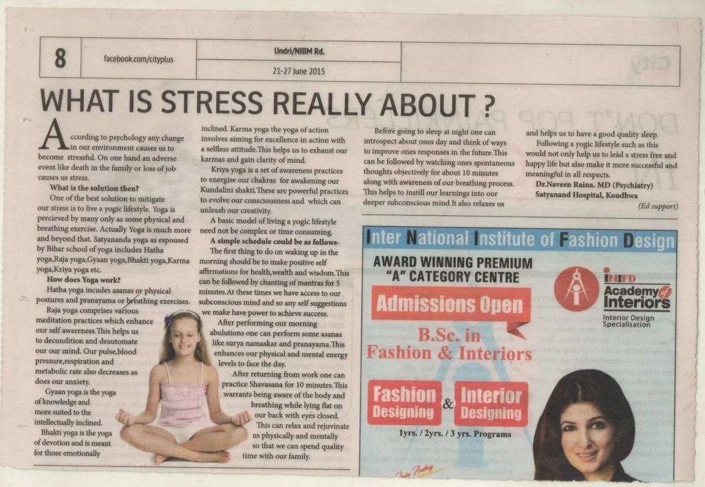Dainik-Jagran-Jagran-City-Plus-jagran-dot-com-Newspaper-publication-June-2015-What-Is-Stress-Really-About-Dr.-Naveen-Raina