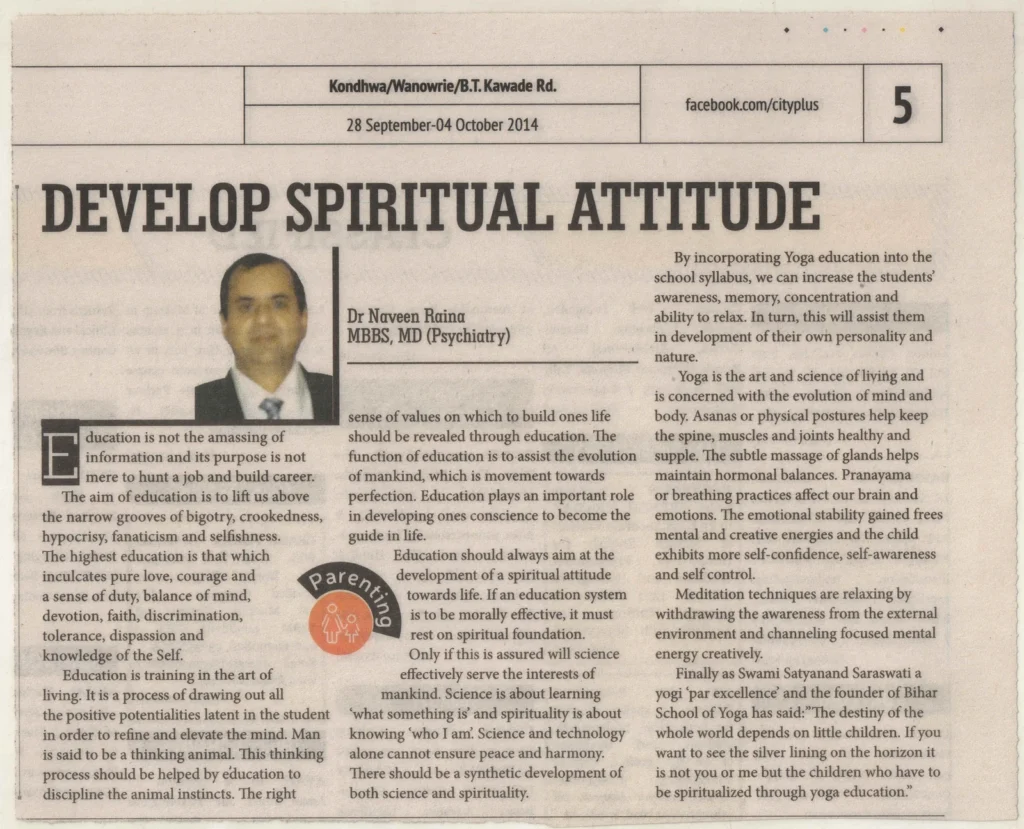 Dainik-Jagran-Jagran-City-Plus-jagran-dot-com-Newspaper-publication-October-2014-Develop-Spiritual-Attitude-Dr.-Naveen-Raina